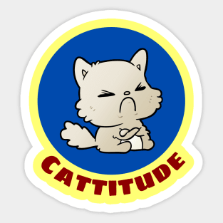 Cattitude | Cute Cat Pun Sticker